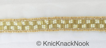 Gold Beaded Trim, Pearl Trim, Embroidered Lace Trim